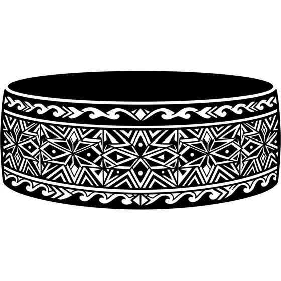 Cover-Up Tattoos example — A thick band of blackwork with negative-space patterning