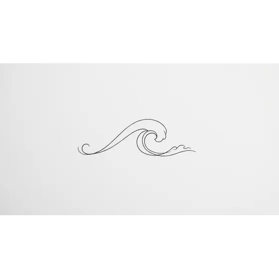 First Tattoo Ideas example — A small wave in one continuous line for the ankle