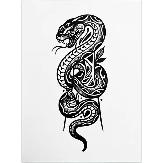 Hand Tattoo Ideas example — A snake winding down a single finger