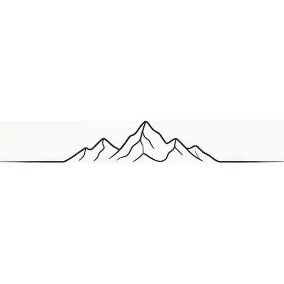 Minimalist Tattoos example — A tiny mountain range with a thin horizon line