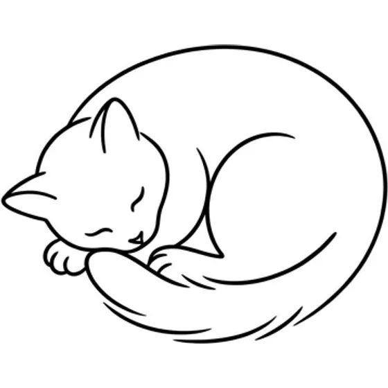 Small Tattoo Ideas example — A simple outline of a cat curled asleep