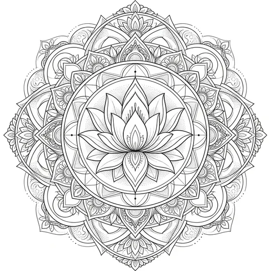 Tattoo Ideas example — A sacred geometry mandala with a lotus centre