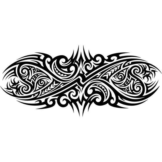 Tribal tattoo example — A banded armband pattern with sweeping curves and sharp points